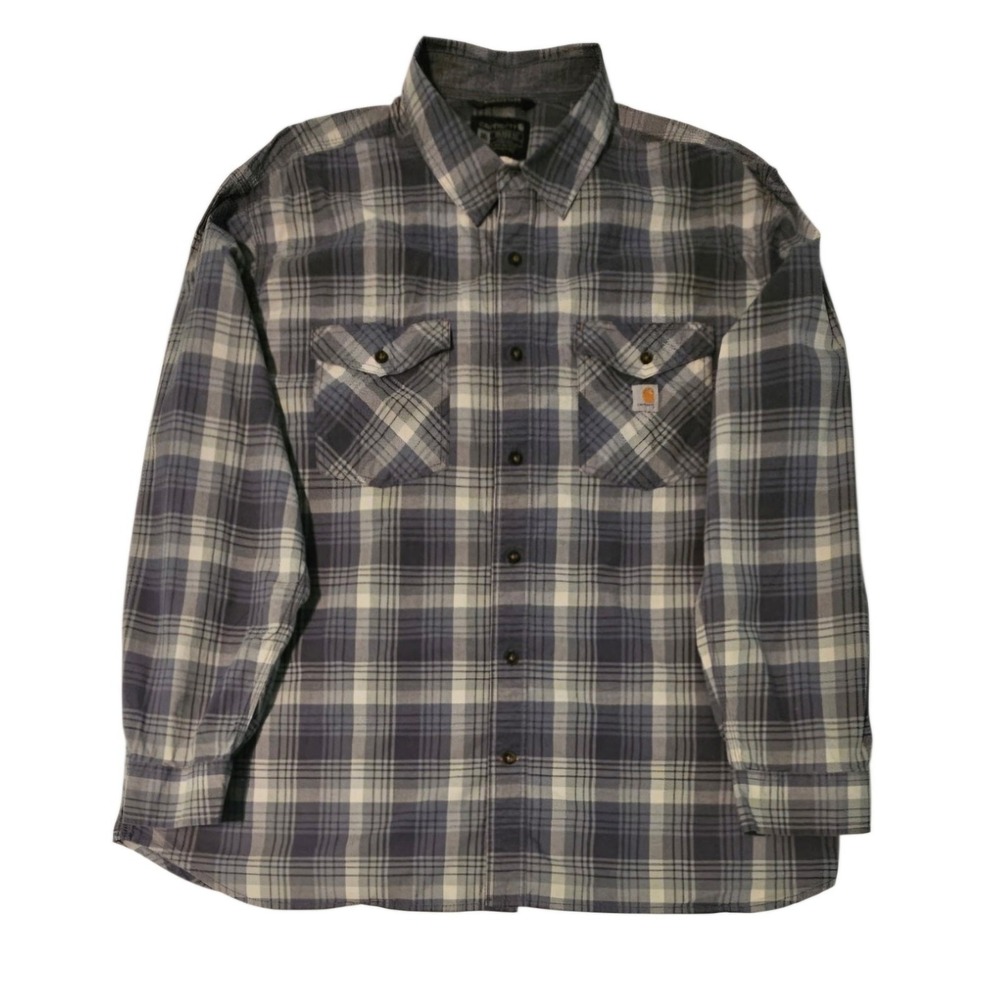 Carhartt Button Up Shirt - Mens Size 3XL Relaxed Fit - Long Sleeve Plaid